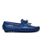 Driver Loafer in Blue Leather with Drawcord