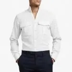 Cotton Pattern V-Neck Sahara Shirt